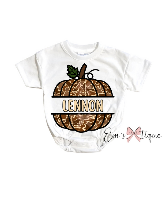 Custom Camo Pumpkin Romper