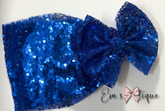 Blue Sequins Mesh