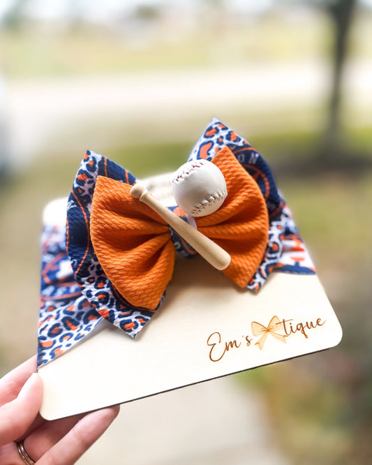 Custom Stacked Baseball Bow