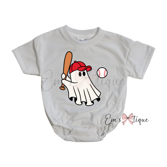 Baseball Ghost Romper